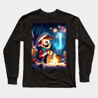 Unveiling Enigmatic Holiday Magic: Gravity Falls Christmas Art for Iconic Festive Designs! Long Sleeve T-Shirt